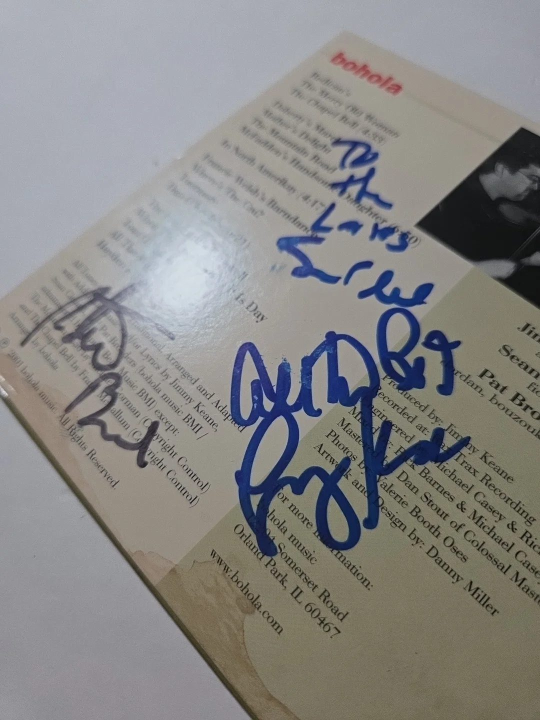 Bohola Signed Cardboard CD Sleeve Only Autographed Irish Folk Band 2001, изображение 3