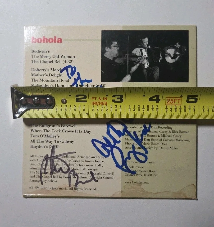 Bohola Signed Cardboard CD Sleeve Only Autographed Irish Folk Band 2001, изображение 4