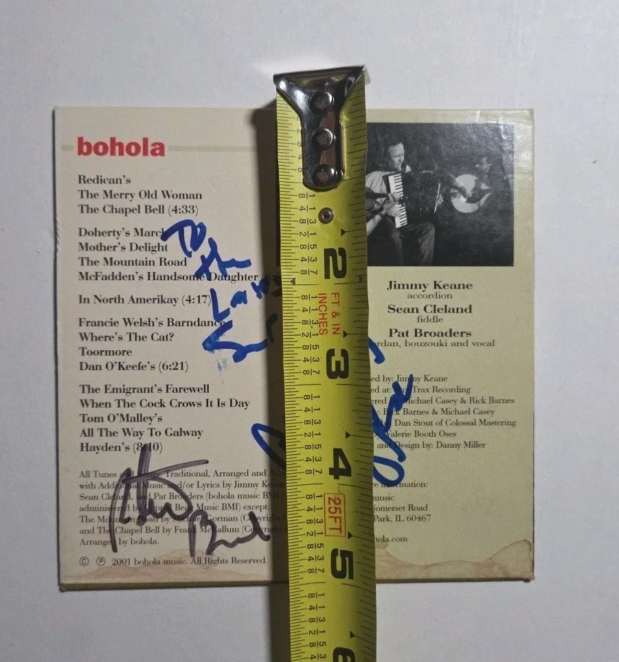 Bohola Signed Cardboard CD Sleeve Only Autographed Irish Folk Band 2001, изображение 5