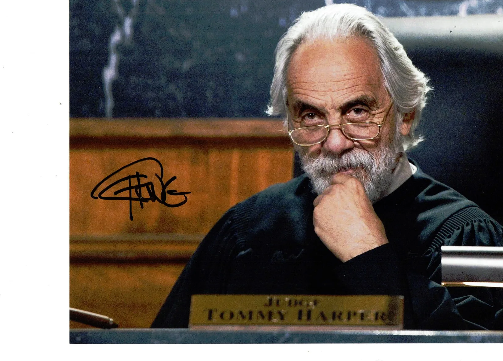 TOMMY CHONG of Cheech & Chong — TOMMY CHONG of Cheech & Chong autographed 8x10 color being a judge photo **