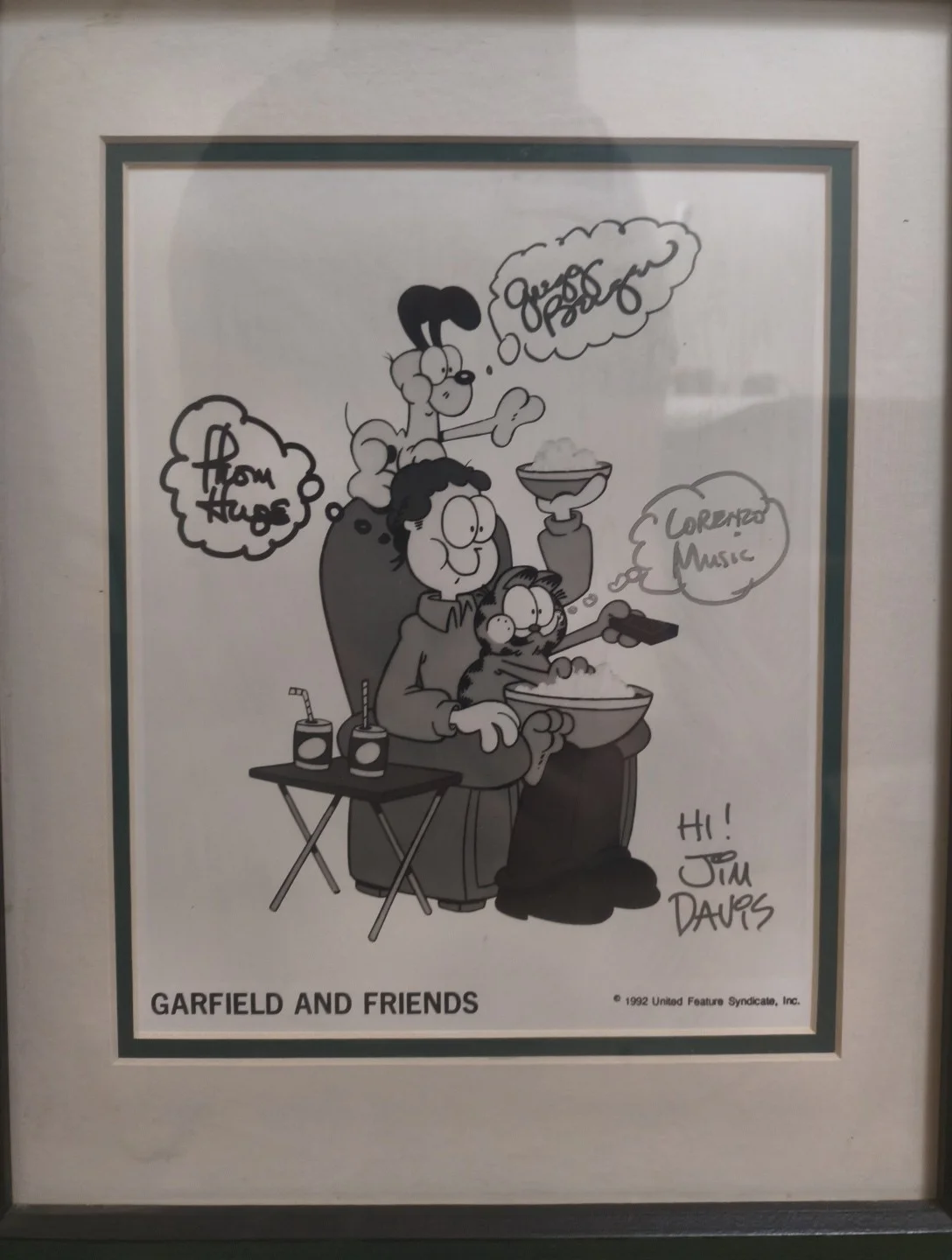 Jim Davis — GARFIELD and Friends Original signed Jim Davis & Cast 8X10 Framed Picture 1992, изображение 2