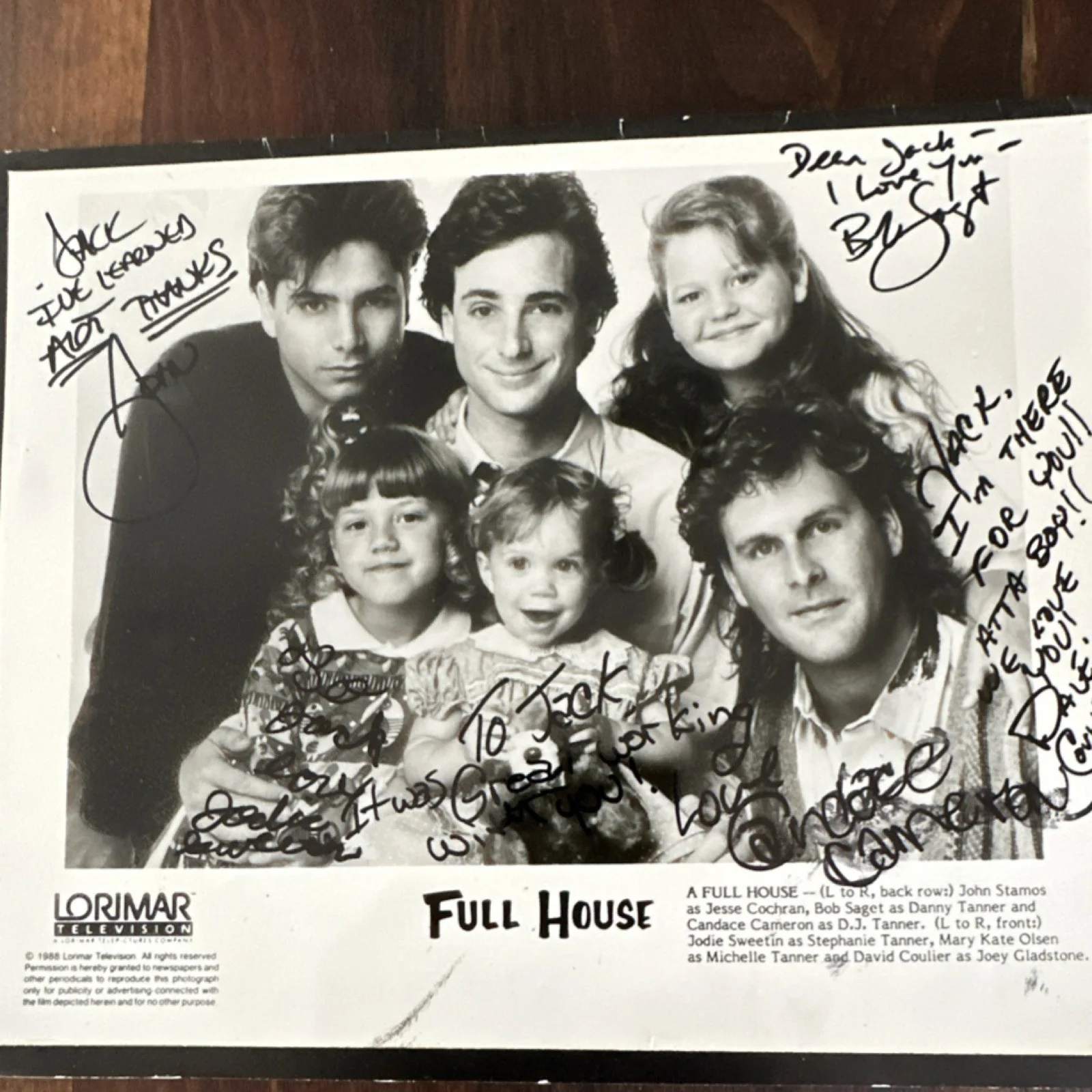 Candace Cameron, Lori Loughlin — Full House Cast Signed Original Photo Autograph Candace Cameron Lori Loughlin