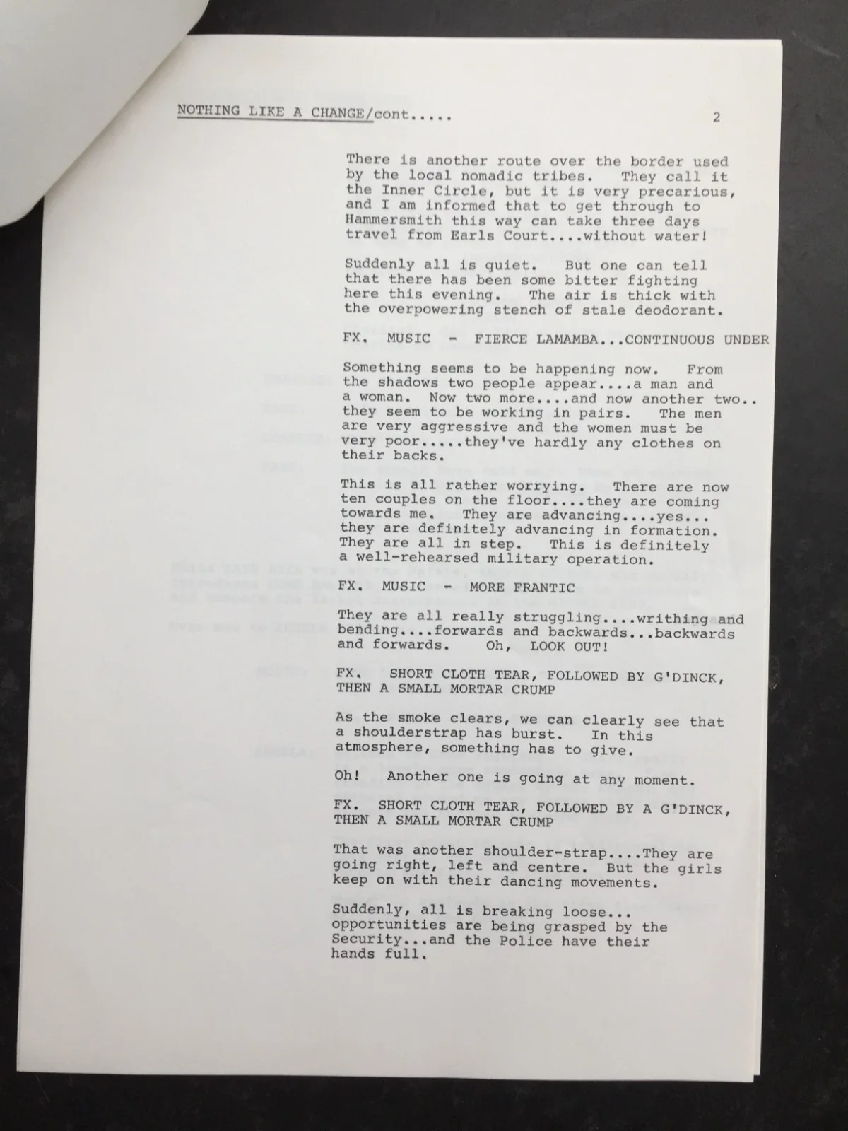 Original Ronald Wolfe script "Nothing Like A Change" 1990, typed master copy, image 2