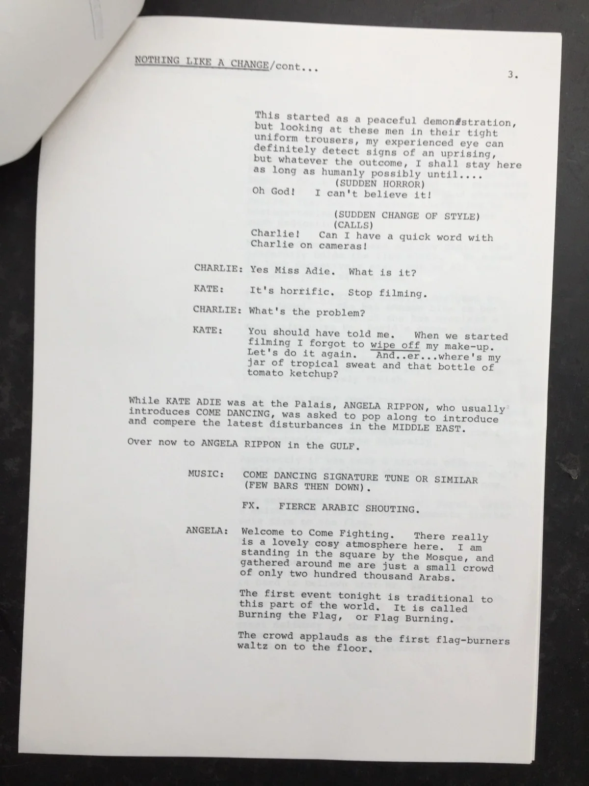 Original Ronald Wolfe script "Nothing Like A Change" 1990, typed master copy, image 3