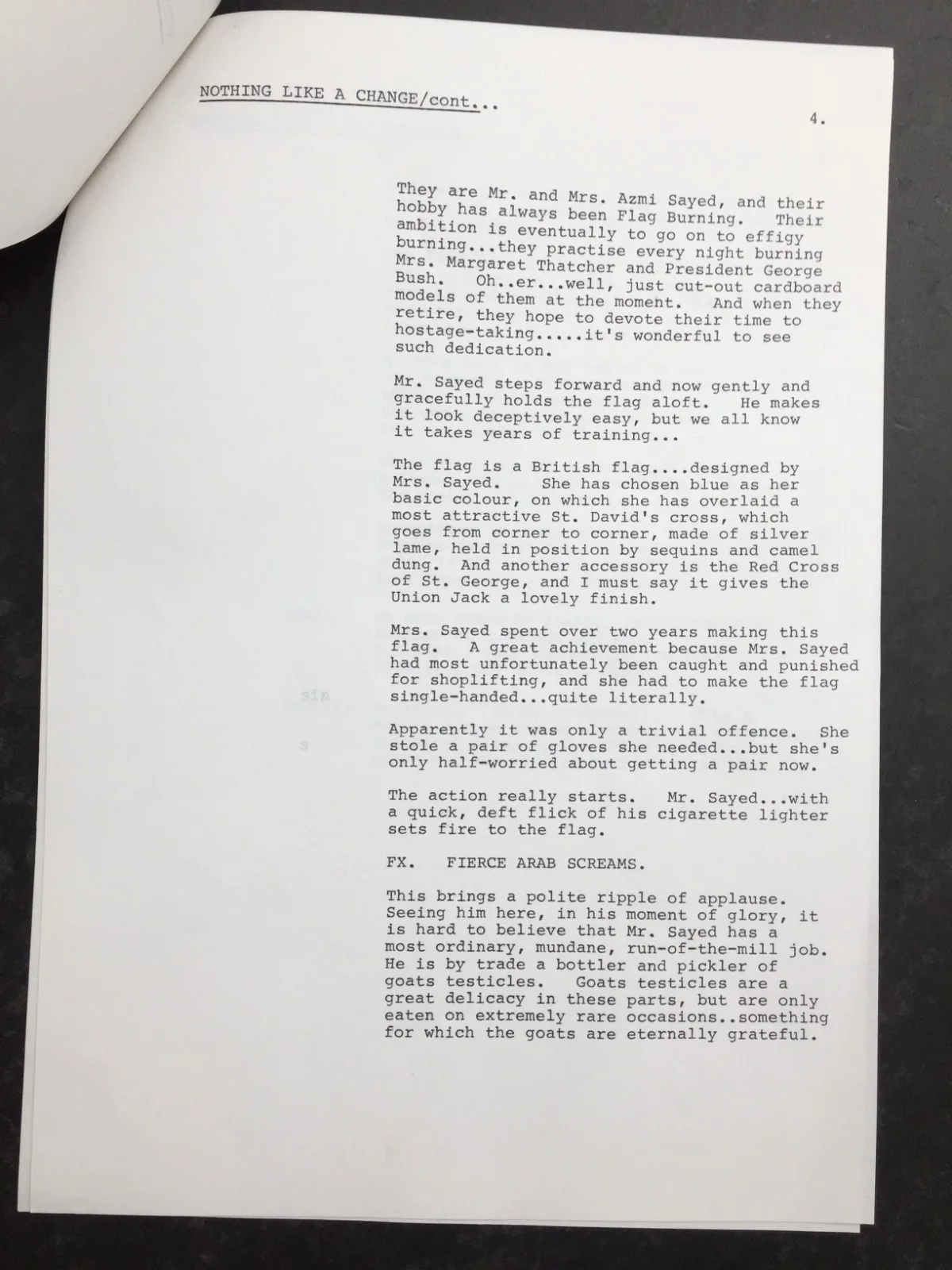 Original Ronald Wolfe script "Nothing Like A Change" 1990, typed master copy, image 4