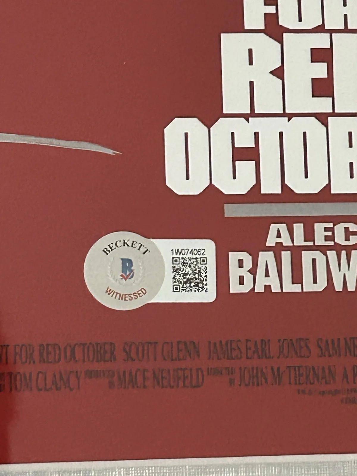 Hunt For Red October Signed Poster Autographed Alec Baldwin 19x25 Beckett, изображение 3