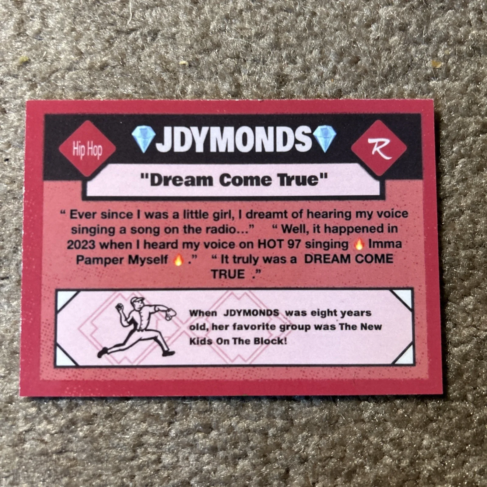 JDYMONDS Autographed Artist Trading Card Hip Hop Artist, изображение 2