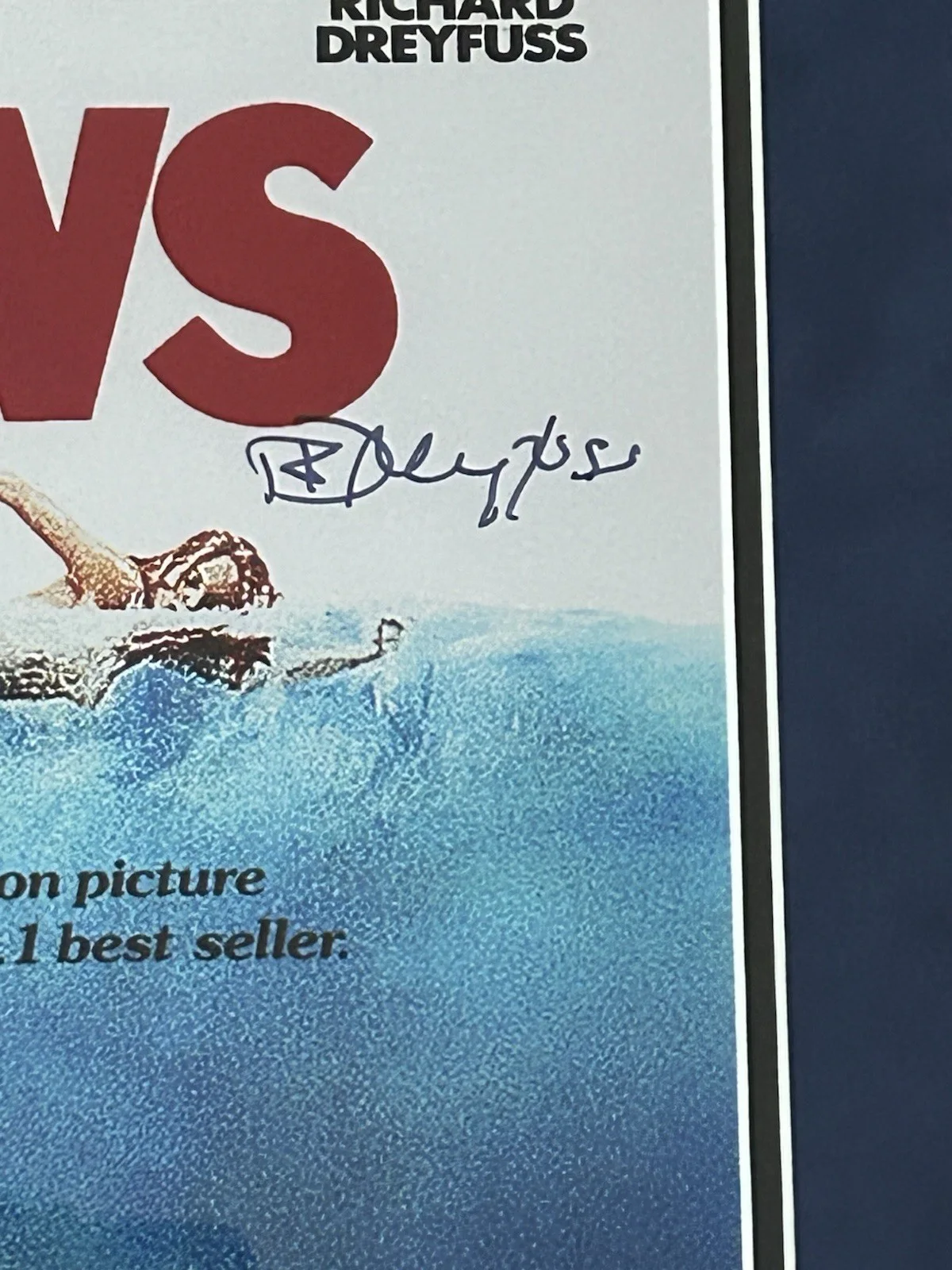 Jaws Signed Poster Richard Dreyfuss Autographed JSA 16x23, image 2