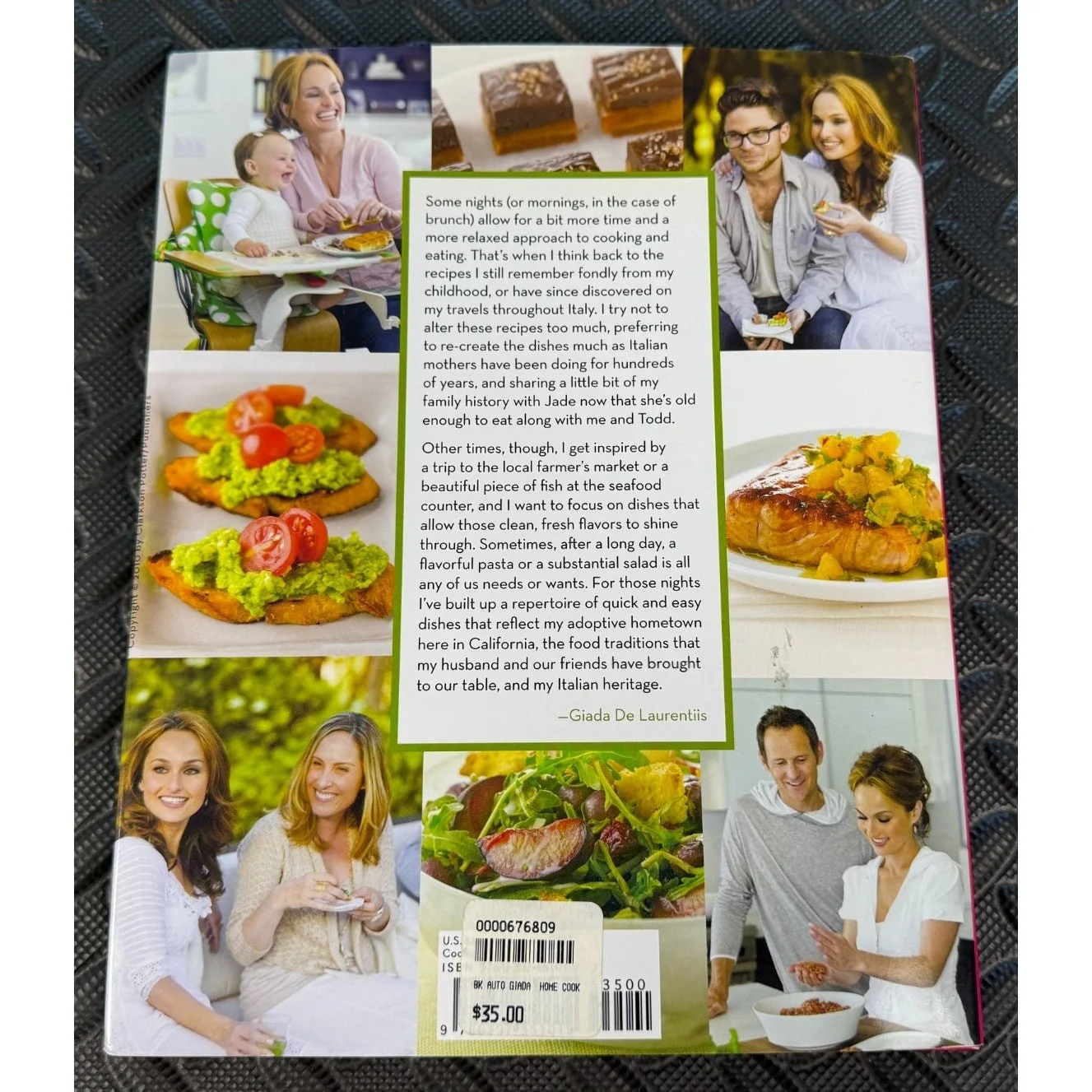 Giada De Laurentiis — 1st Edition Giada De Laurentiis Autographed Book At-Home Original Dust Jacket, image 2
