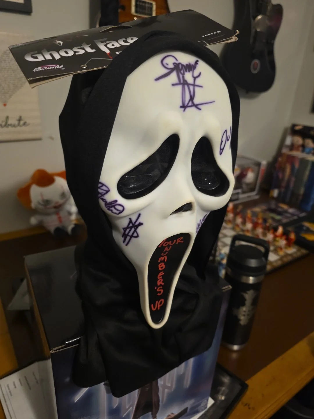 Ghostface Mask Signed By Ice Nine Kills Full Band, image 2