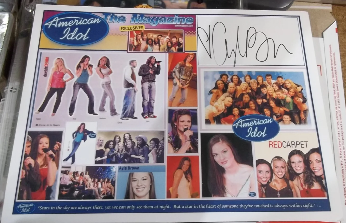 AYLA BROWN AUTOGRAPH SIGNED AMERICAN IDOL 8X11 PROMO SHEET COA, image 2