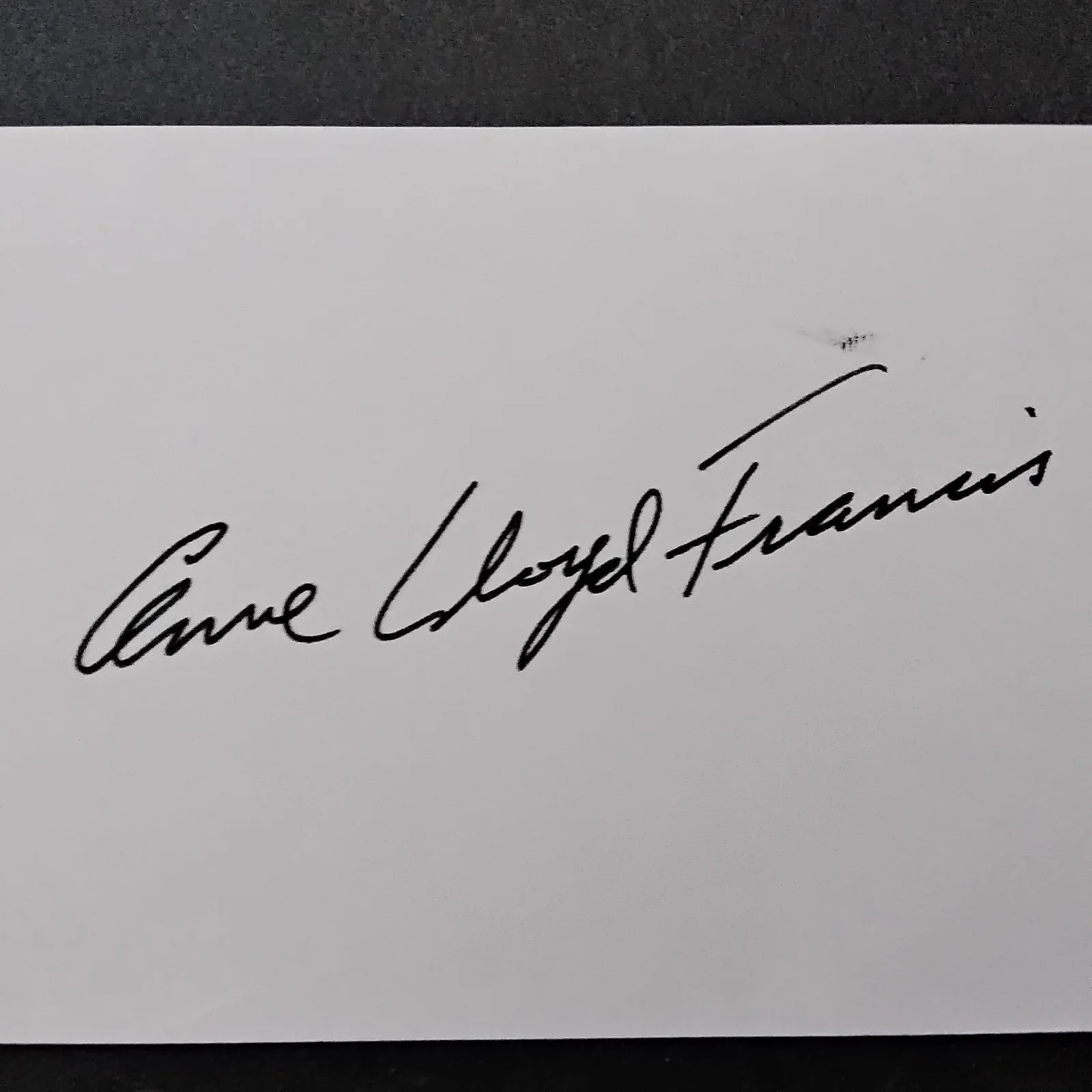 Anne Francis SIGNED Card Movie TV Actress Honey West Forbidden Planet Funny Girl, изображение 4