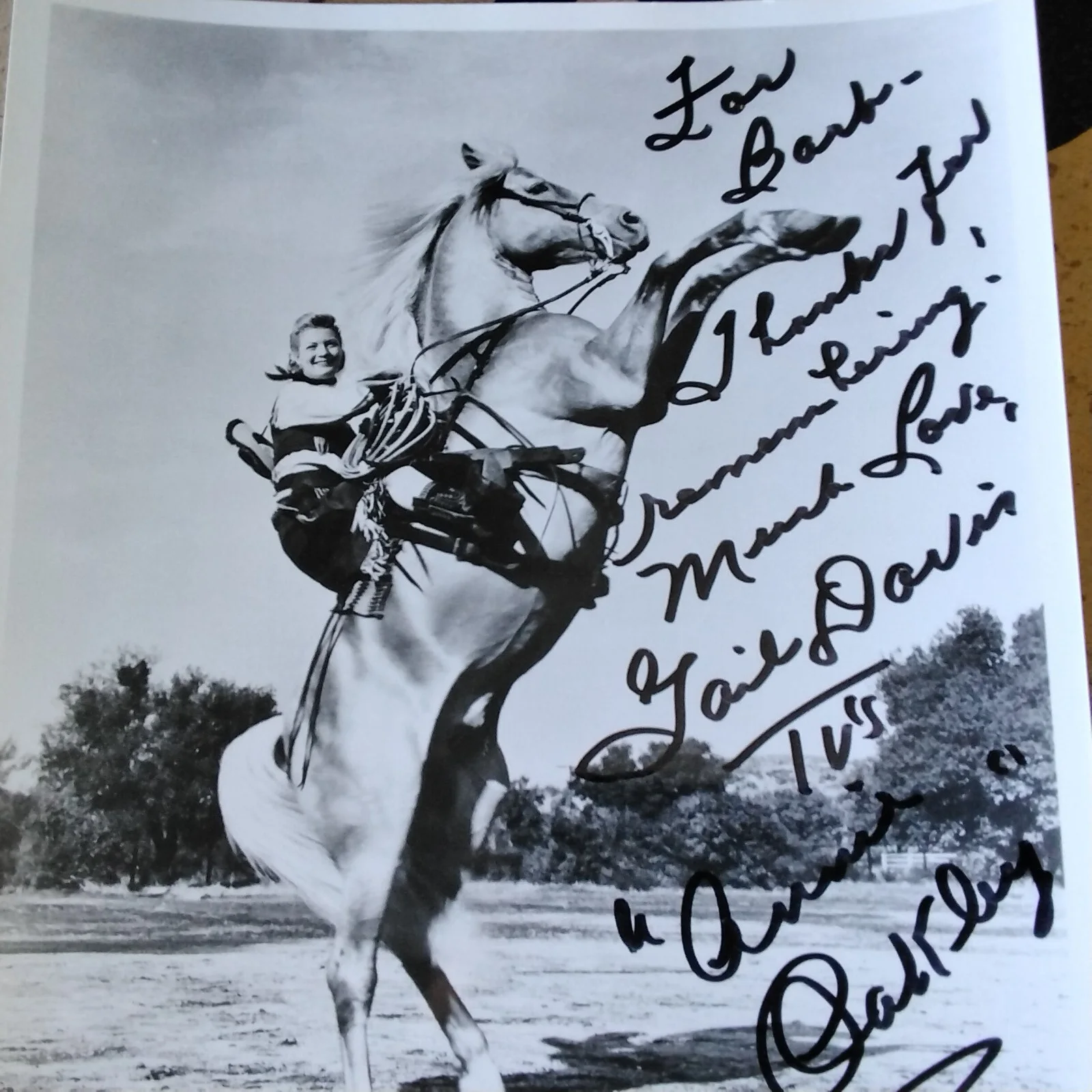 Gail Davis SIGNED Photo 50s Film TV Actress Annie Oakley Gene Autry Westerns COA, изображение 3