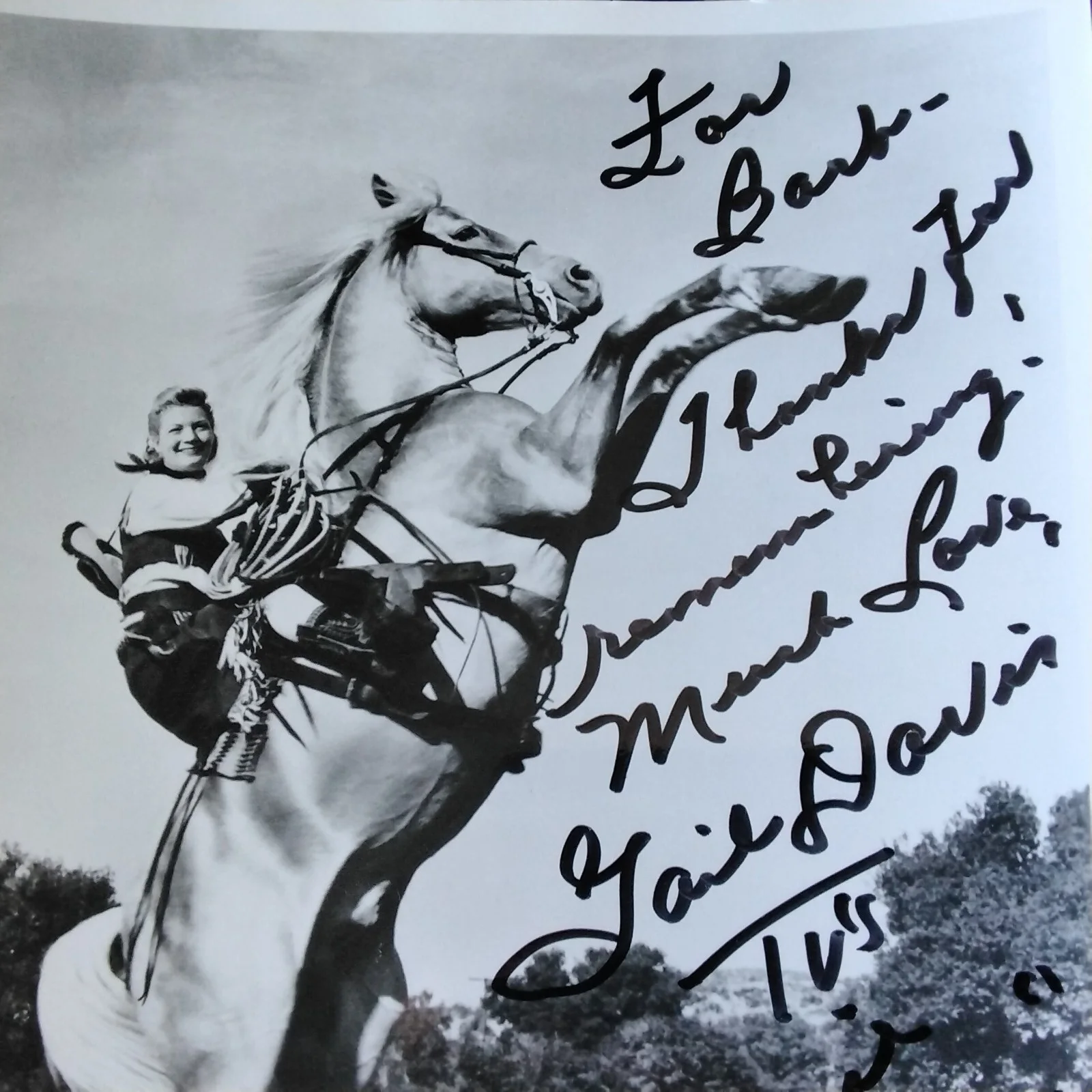 Gail Davis SIGNED Photo 50s Film TV Actress Annie Oakley Gene Autry Westerns COA, изображение 4