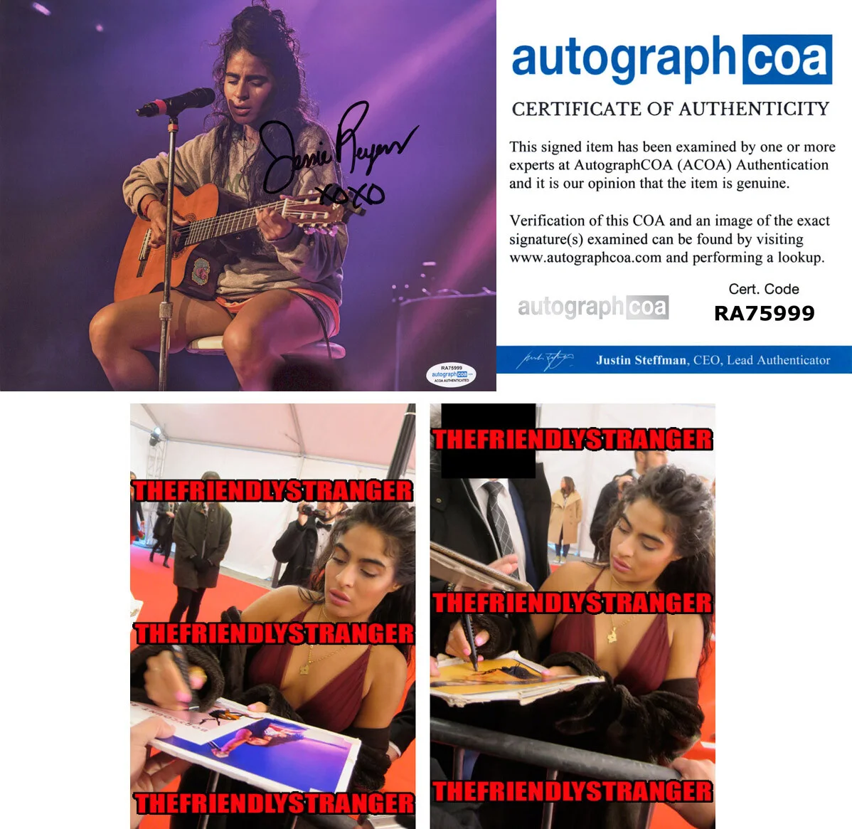 JESSIE REYEZ — Jessie Reyez signed 8x10 Photo PROOF b Goliath EMINEM Full Signature ACOA COA