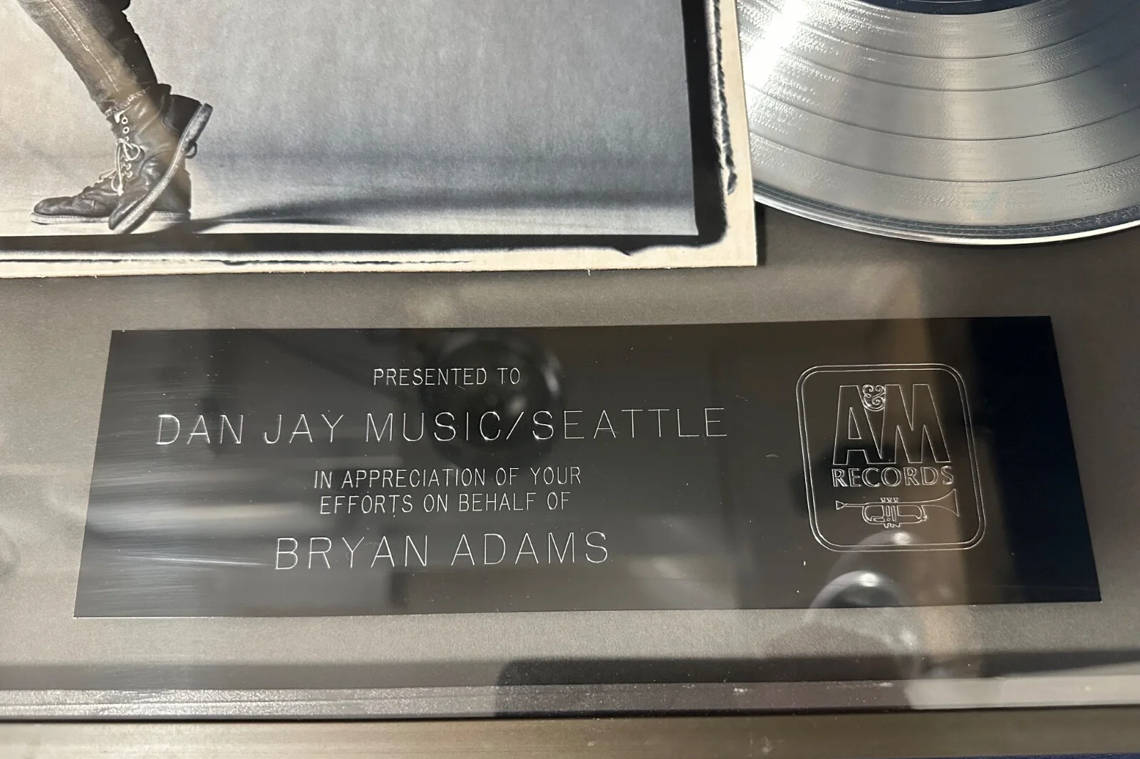 🔥 BRYAN ADAMS "Cuts Like A Knife" Platinum Record SPECIAL Award w/signed album, image 5