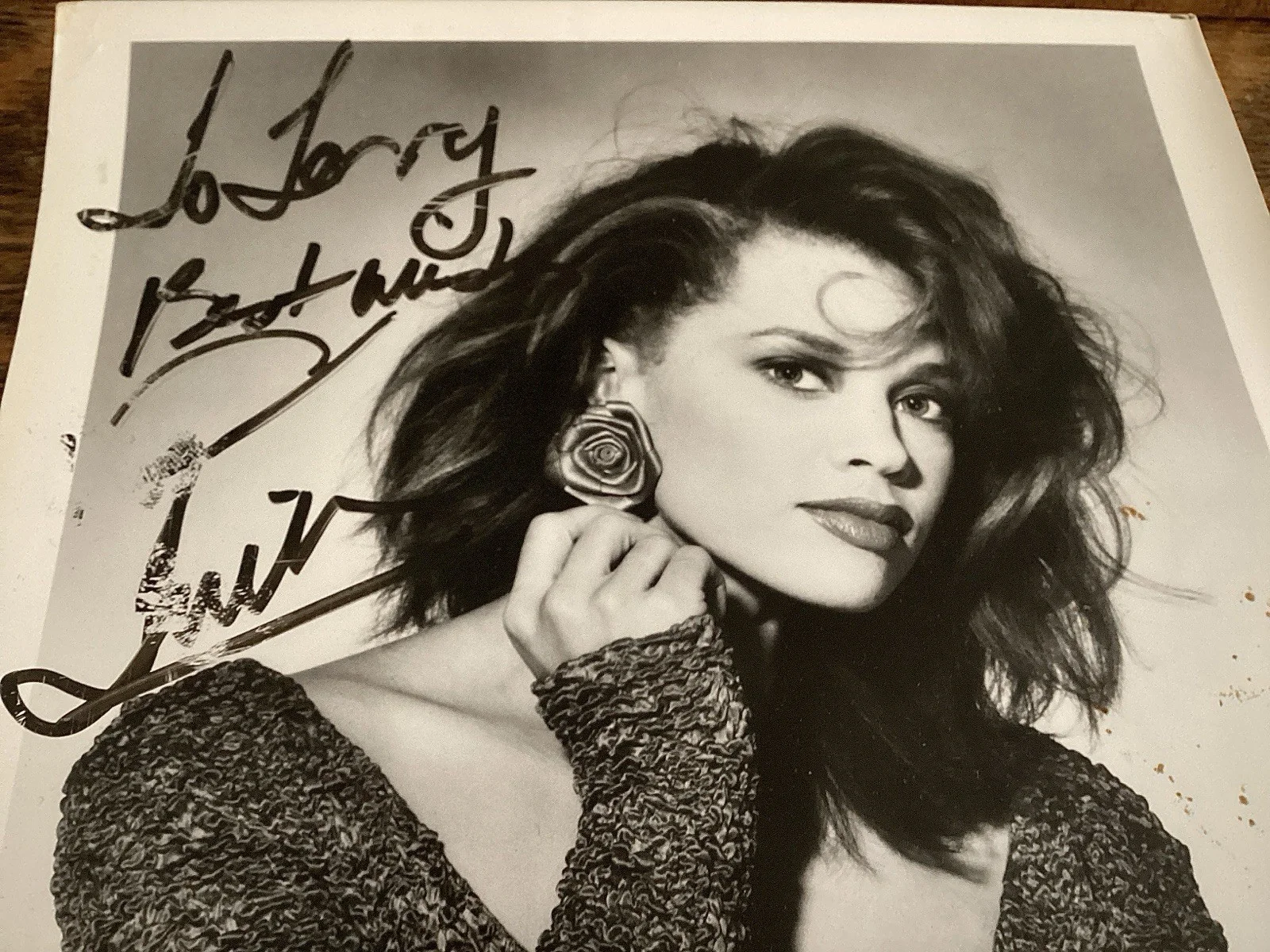 Photo Vintage Vanessa Williams Signed Autograph 1988 PolyGram Wing Promo B&W Old, image 5