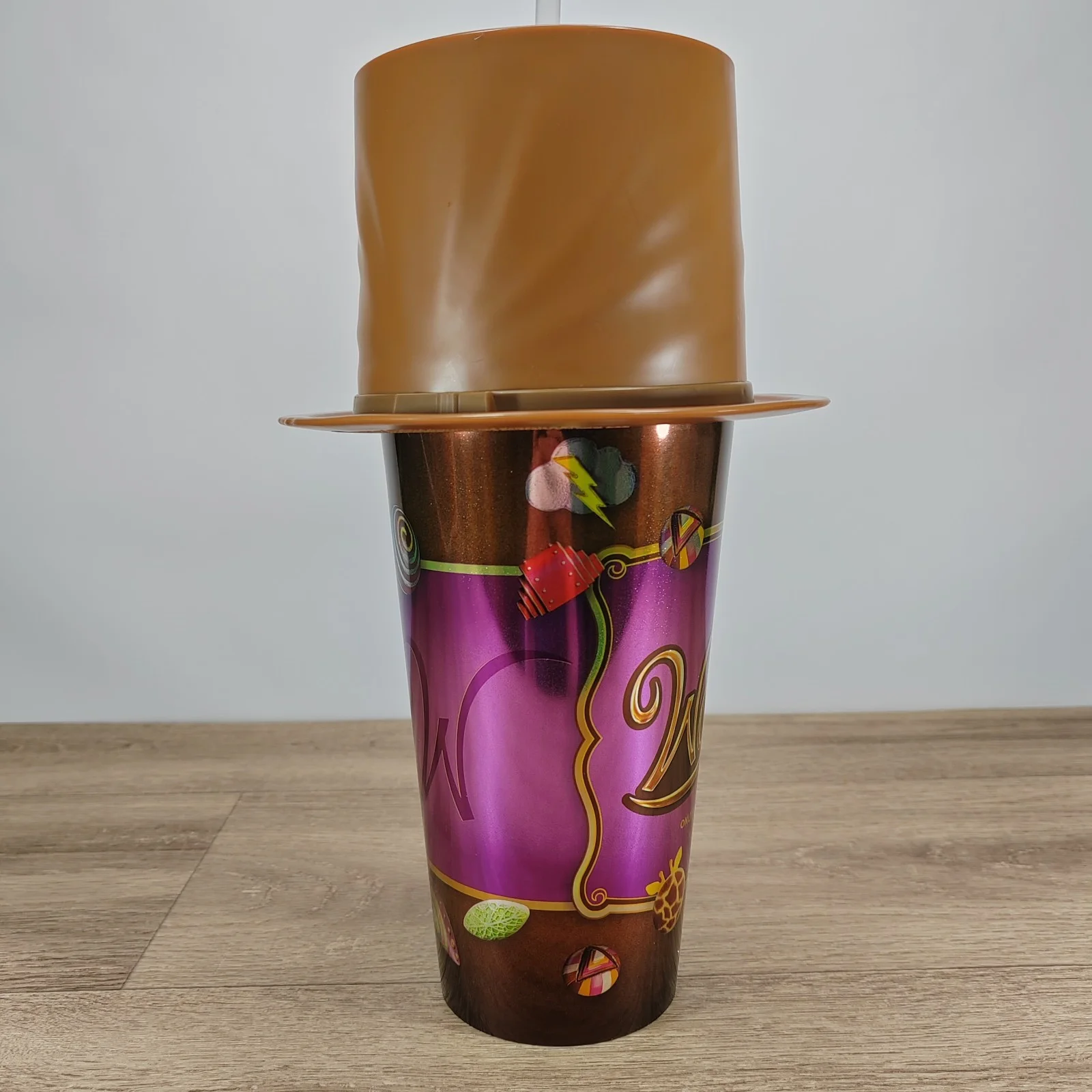 Willy Wonka Movie Warner Bros Cinema Hat Drinks Cup with Straw Collectors 10", image 5