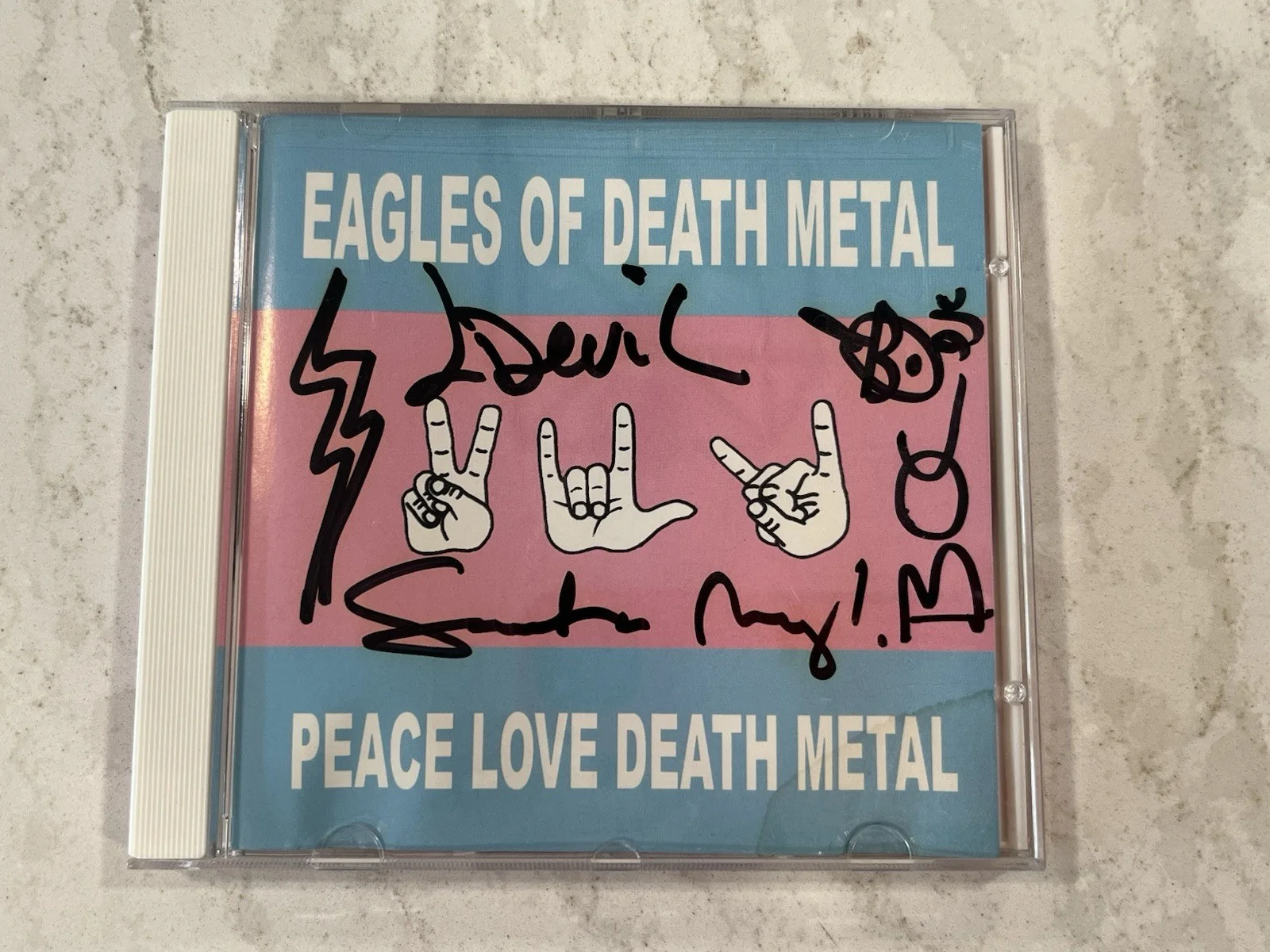 Eagles Of Death Metal Peace Love Death Metal AUTOGRAPHED Signed Jesse Hughes NEW, изображение 2