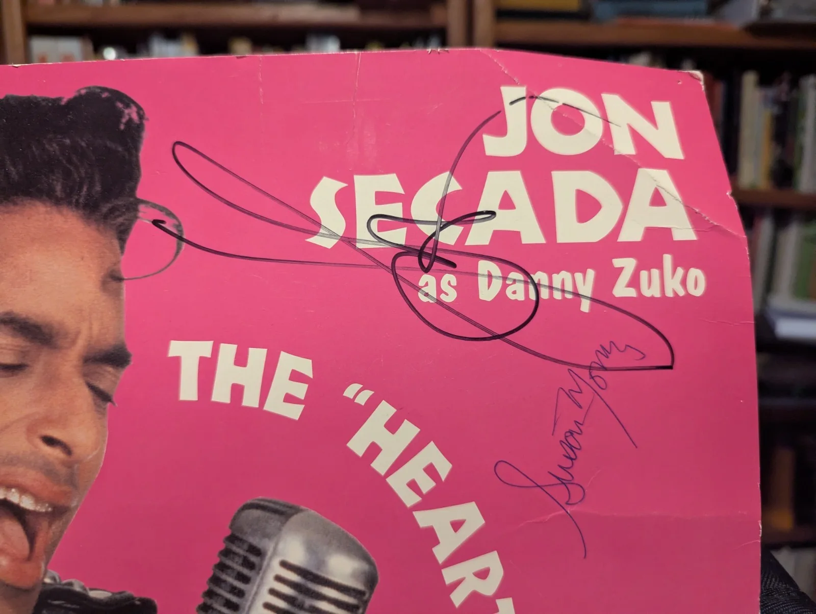 Jon Secada Autographed Play Poster Grease 1990's good condition, image 2