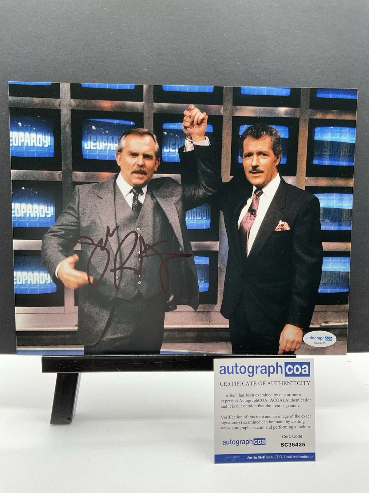 John Ratzenberger — John Ratzenberger signed 8x10 Cheers signed 8x10 Trebek Jeopardy signed photo