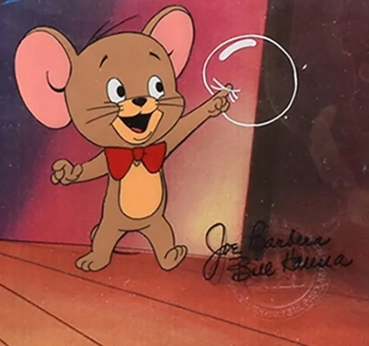Bill Hanna, Joe Barbera — 1989 Hanna-Barbera Tom & Jerry Original Production Cel Signed Framed COA, изображение 4