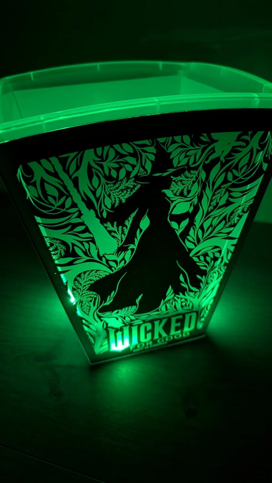 Wicked Movie Popcorn Bucket Cineworld Limited Edition LED Light Up Green New, image 2