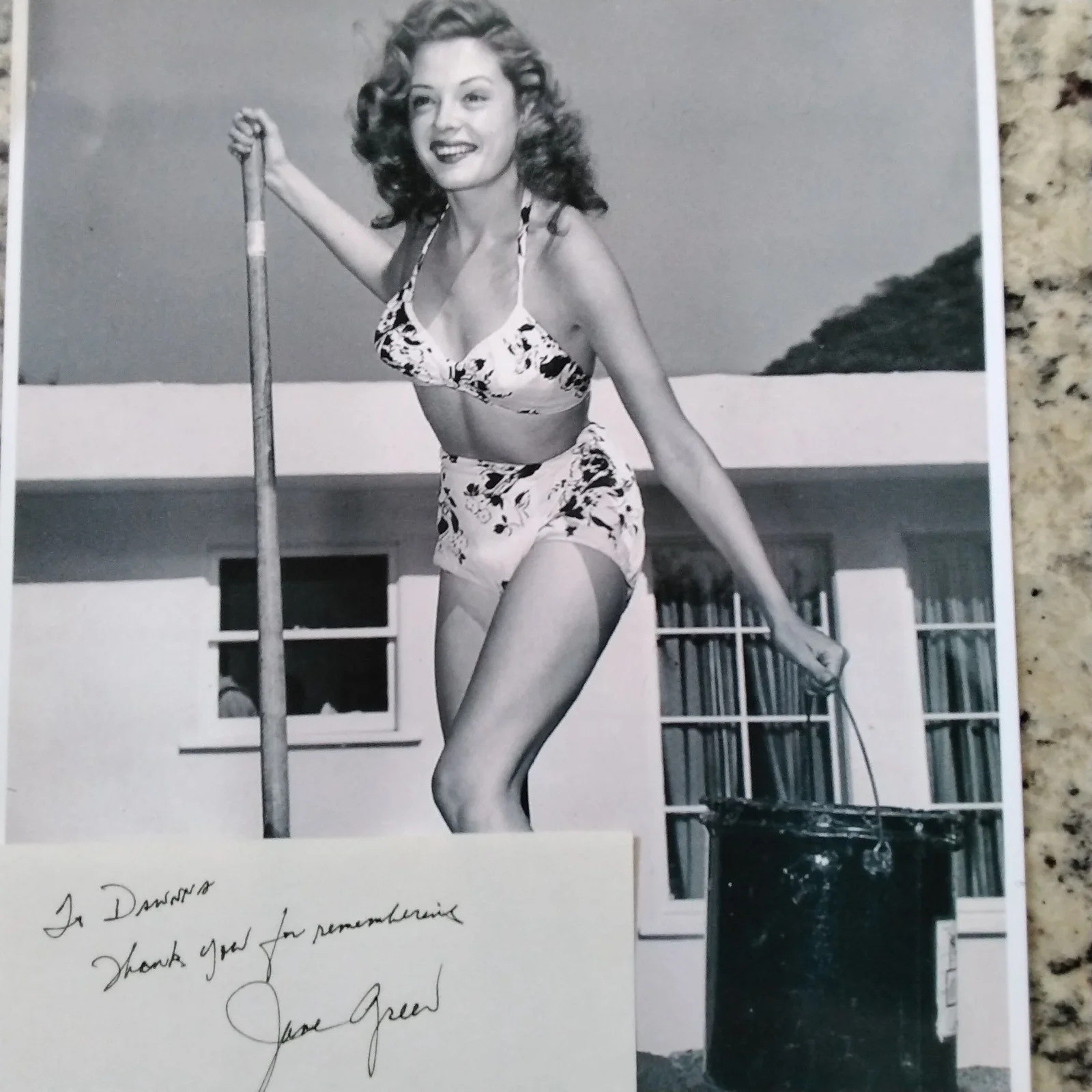 Jane Greer SIGNED Card Photo 40s Movie Actress RKO Out of The Past Film Noir, изображение 2