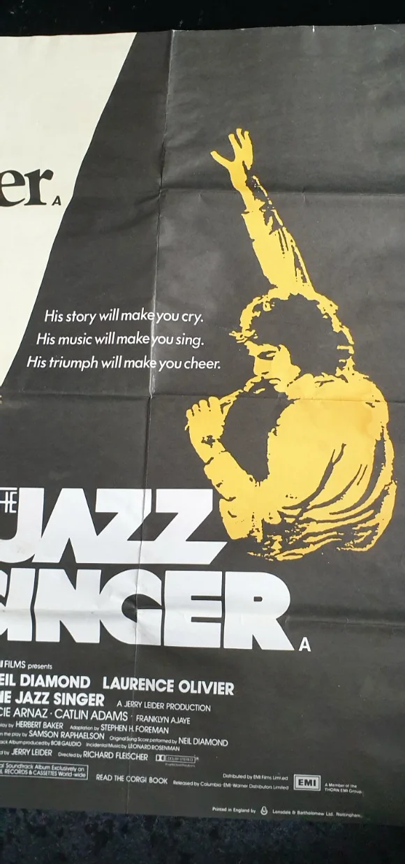 Kramer vs Kramer / The Jazz Singer Original UK Quad Double Bill Poster Folded, image 5