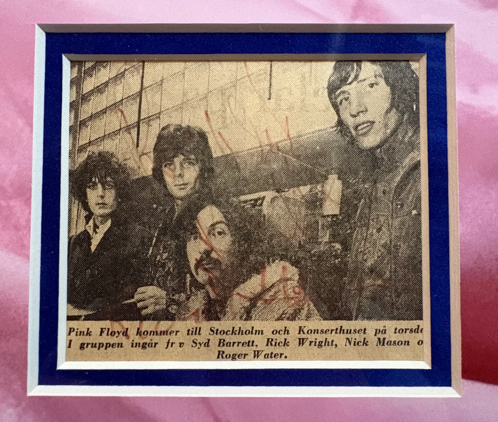 Pink Floyd Autographed Signed Full Band Framed Photo David Gilmour JSA LOA 25449, image 2