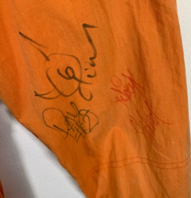 Slipknot Complete Band Autographed Signed Orange Prison Jumpsuit AMCo LOA 10882, image 4
