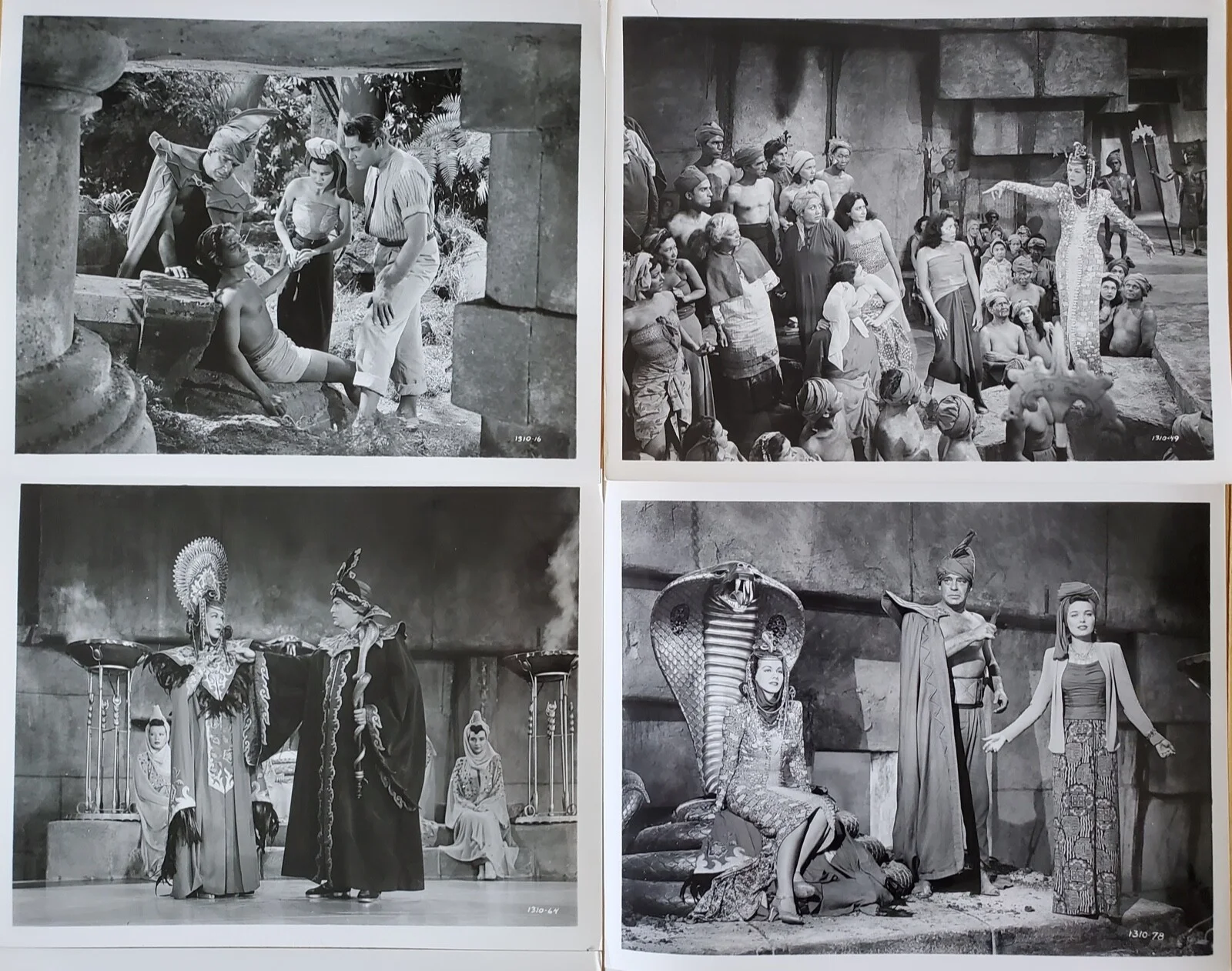 COBRA WOMAN - SET OF 8 VINTAGE 10"x8" PRESS PHOTOGRAPHS - MARIA MONTEZ, SABU - A, изображение 3