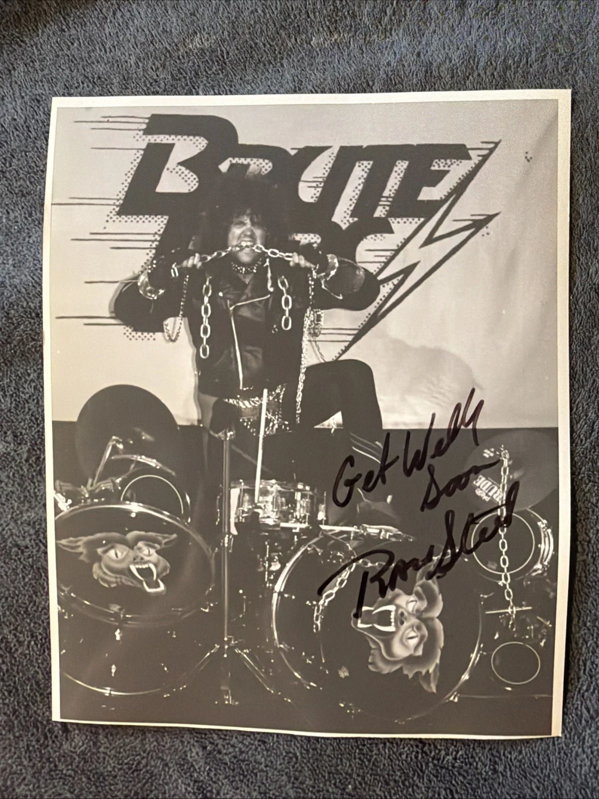 Two 10”x8” Black & White Autographed Photos Unknown Artist Rock N Roll, изображение 2