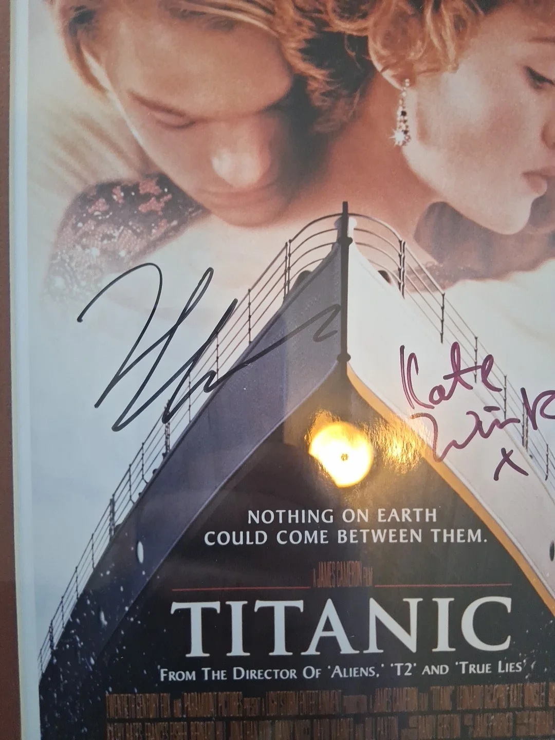 Leonardo DiCaprio — TITANIC (1996) Poster 8x10 Singed Leonardo DiCaprio, Kate Winslet Coa Framed Cj, изображение 2