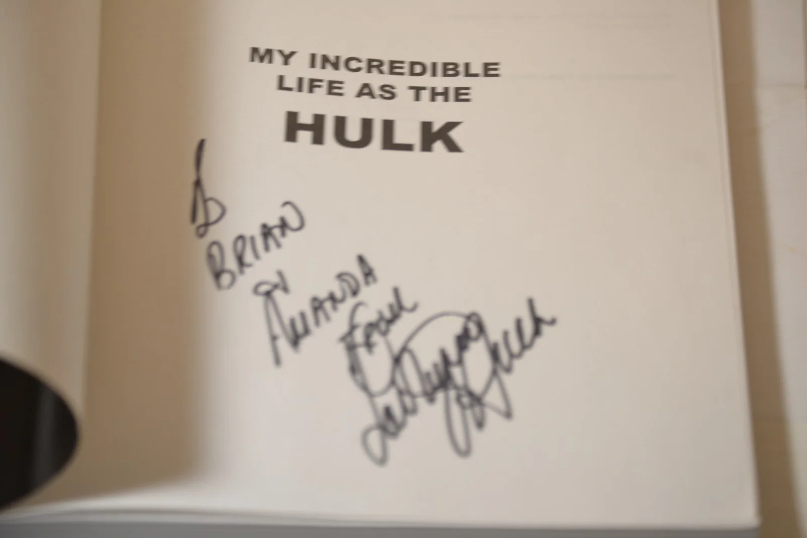 2003 MY INCREDIBLE LIFE AS THE HULK Lou Ferrigno -Inscribed & SIGNED / Softcover, image 3