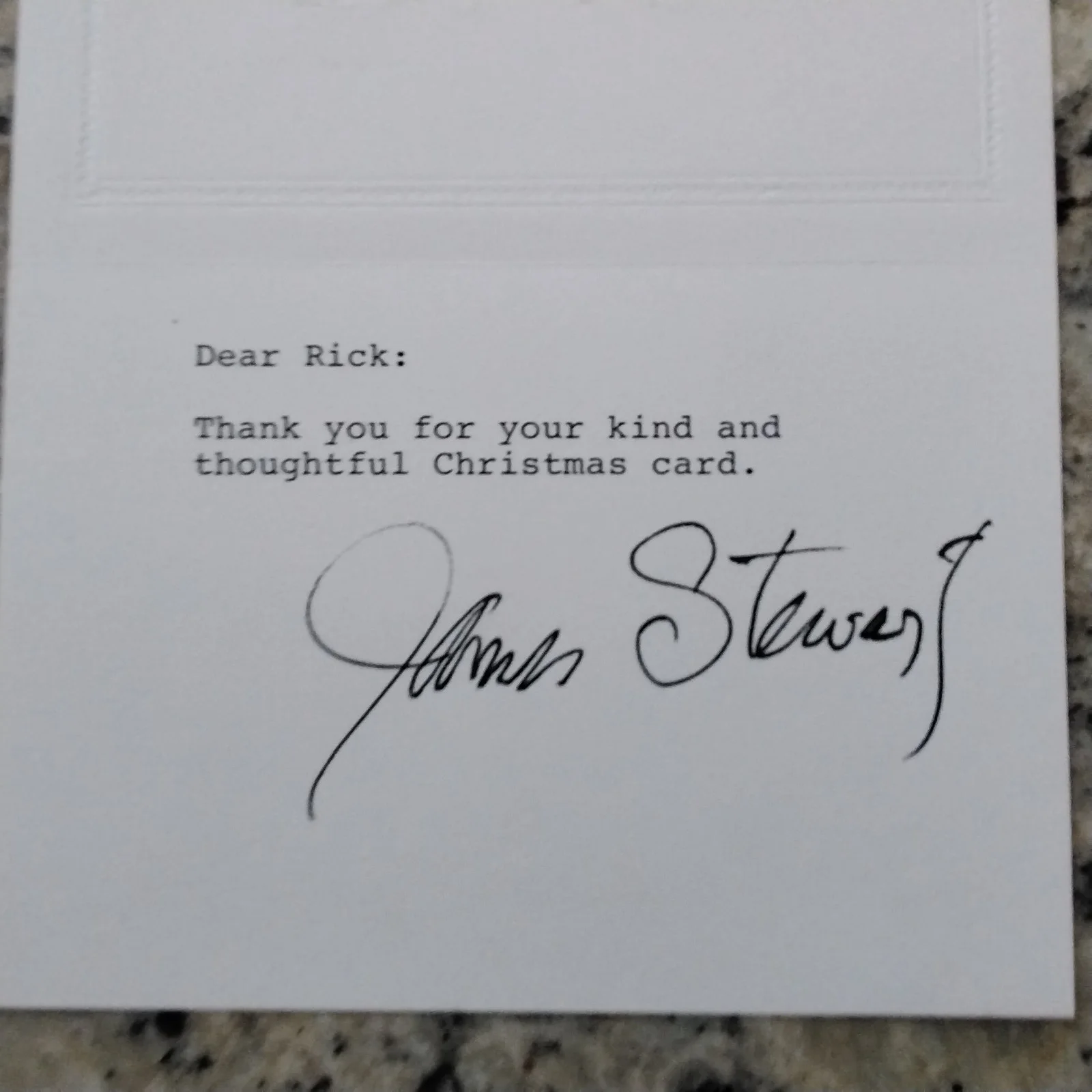 James Stewart SIGNED Note 30s Movie Actor MGM Wonderful Life Harvey Rear Window, image 3