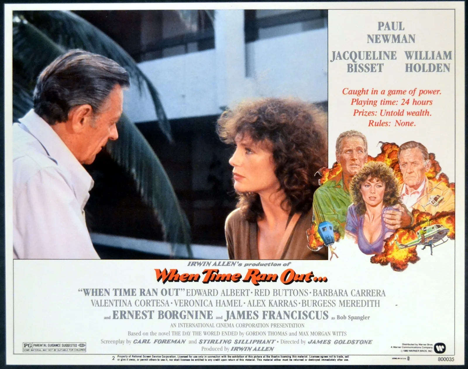 WHEN TIME RAN OUT 1980 Paul Newman, Jacqueline Bisset 7 LOBBY CARDS, изображение 2