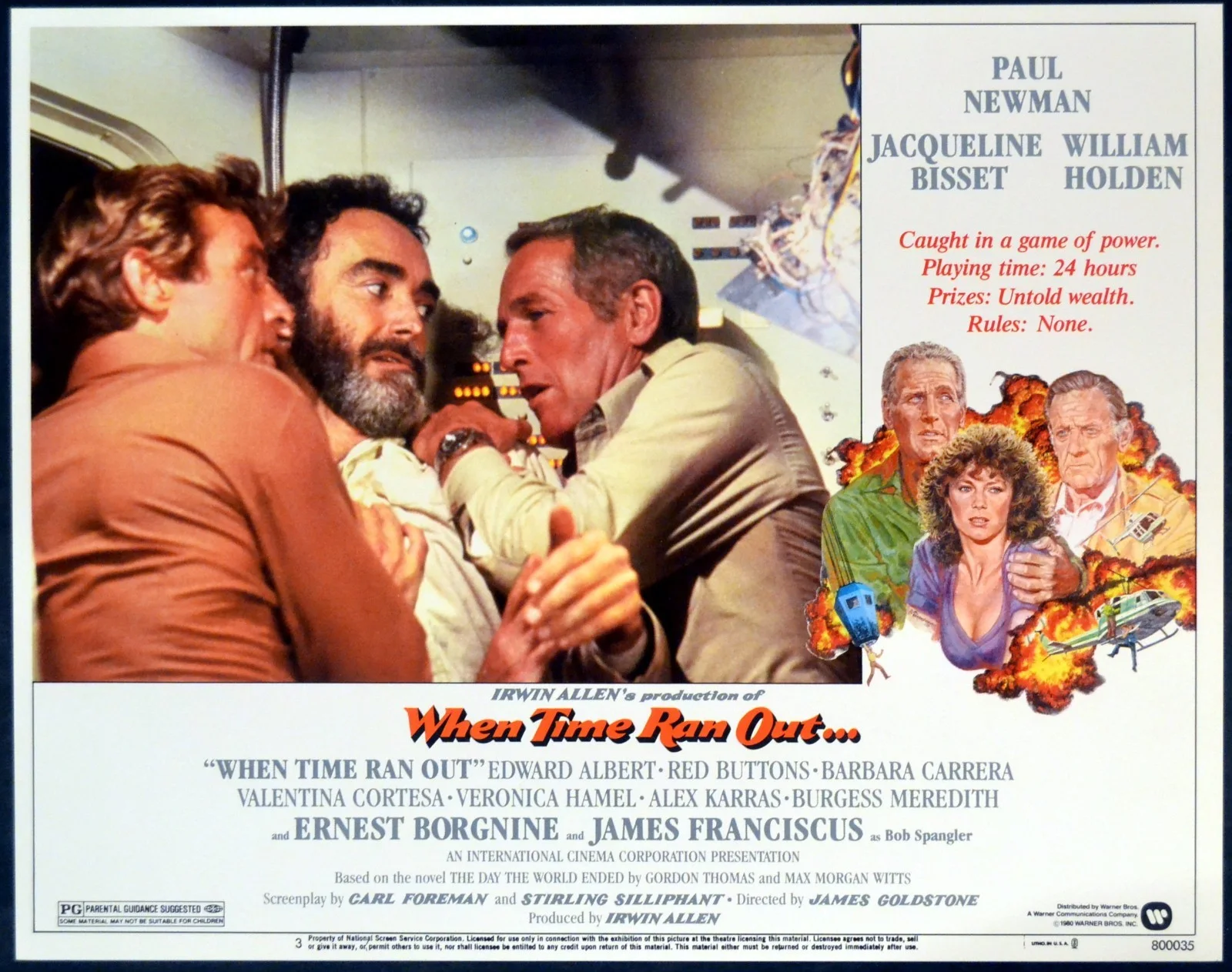 WHEN TIME RAN OUT 1980 Paul Newman, Jacqueline Bisset 7 LOBBY CARDS, изображение 3