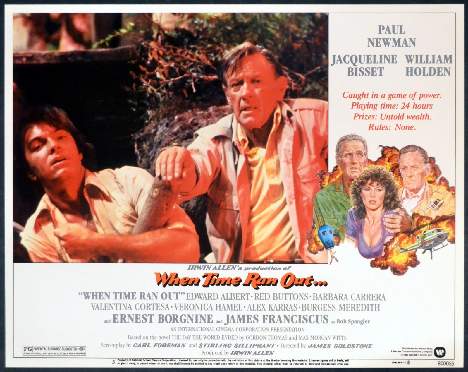 WHEN TIME RAN OUT 1980 Paul Newman, Jacqueline Bisset 7 LOBBY CARDS, изображение 4