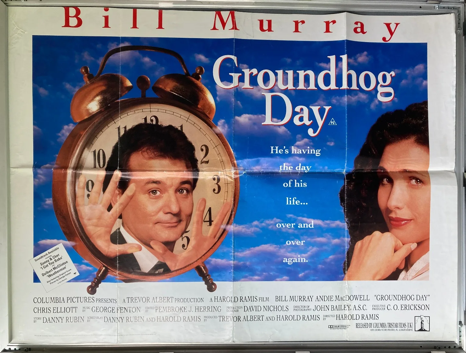 Cinema Poster: GROUNDHOG DAY 1993 (Quad) Bill Murray Andie MacDowell, изображение 2