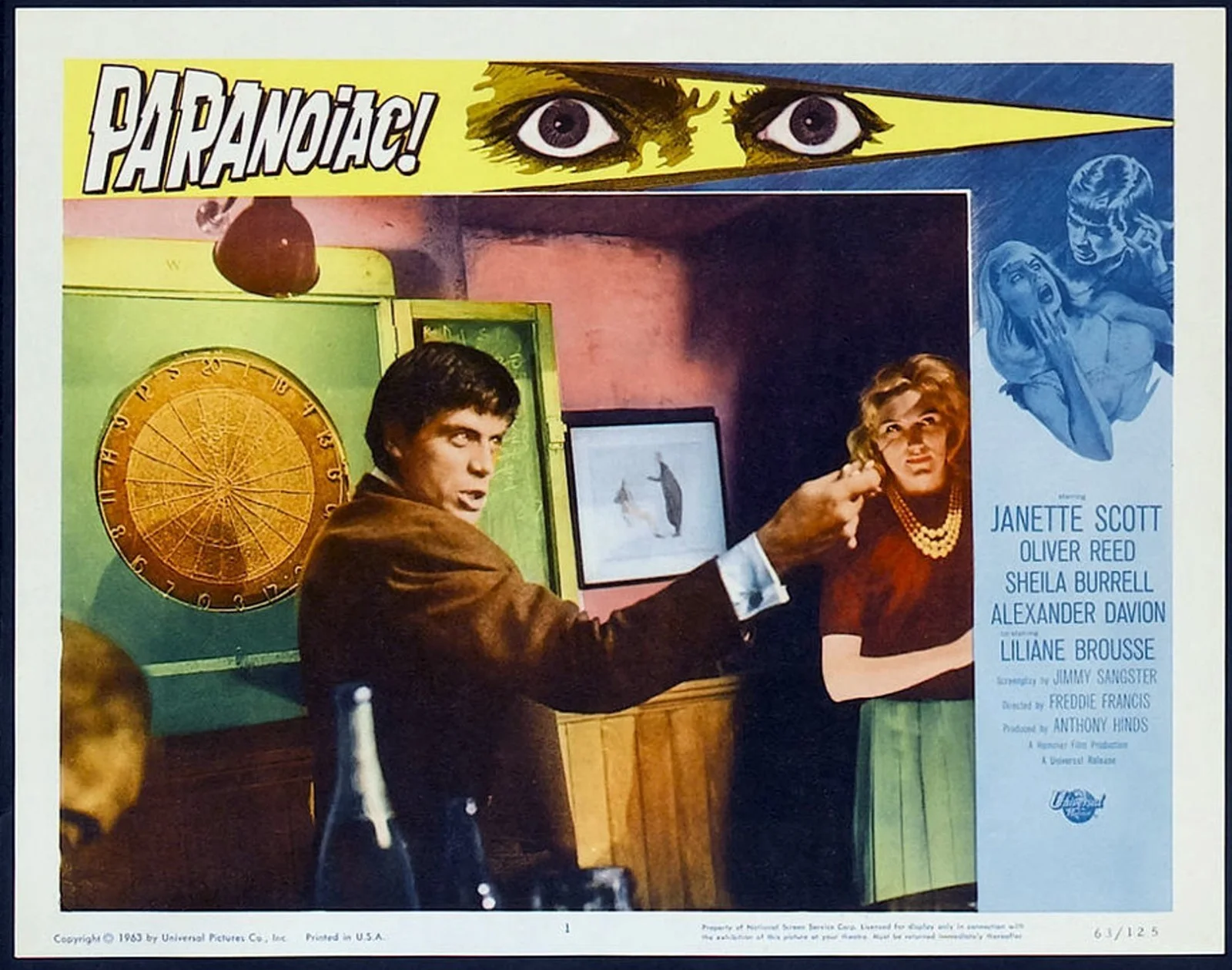 PARANOIAC 1963 Janette Scott, Oliver Reed * Freddie Francis LOBBY SET, изображение 2