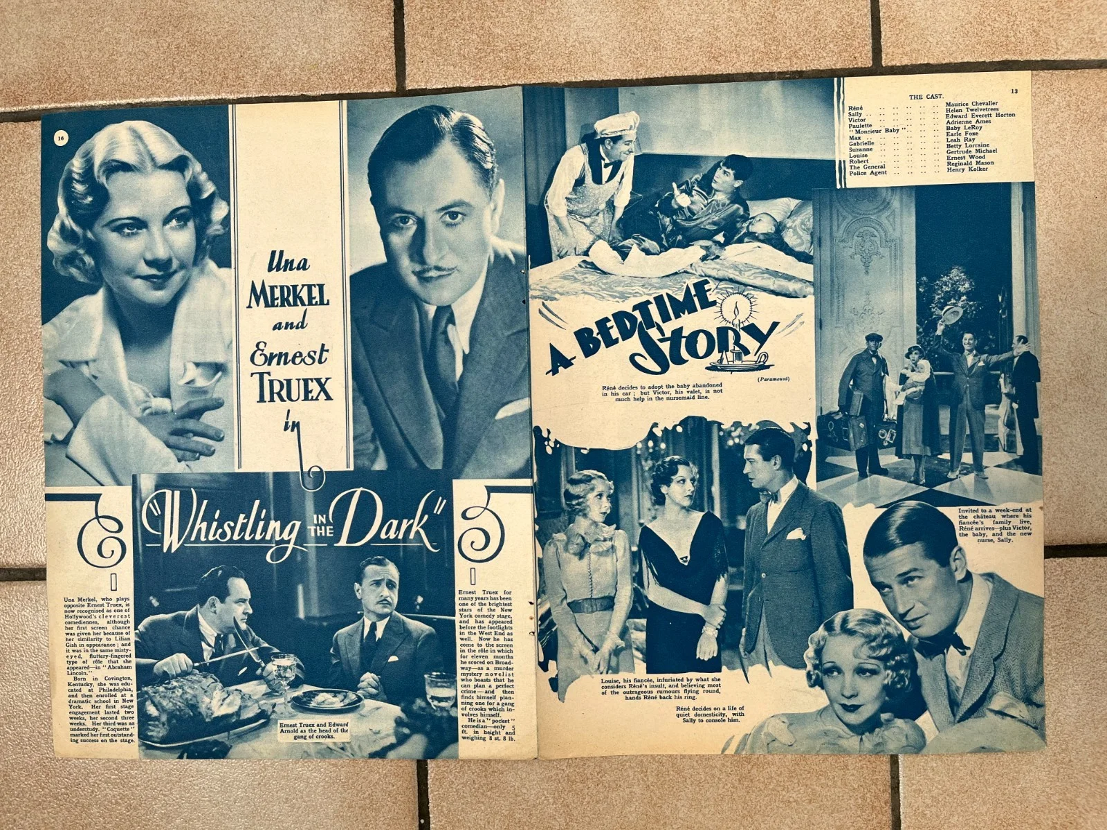 ADELEINE CARROLL CONRAD VEIDT I Was a Spy "Picture Show Centre Spread" 1933, изображение 2