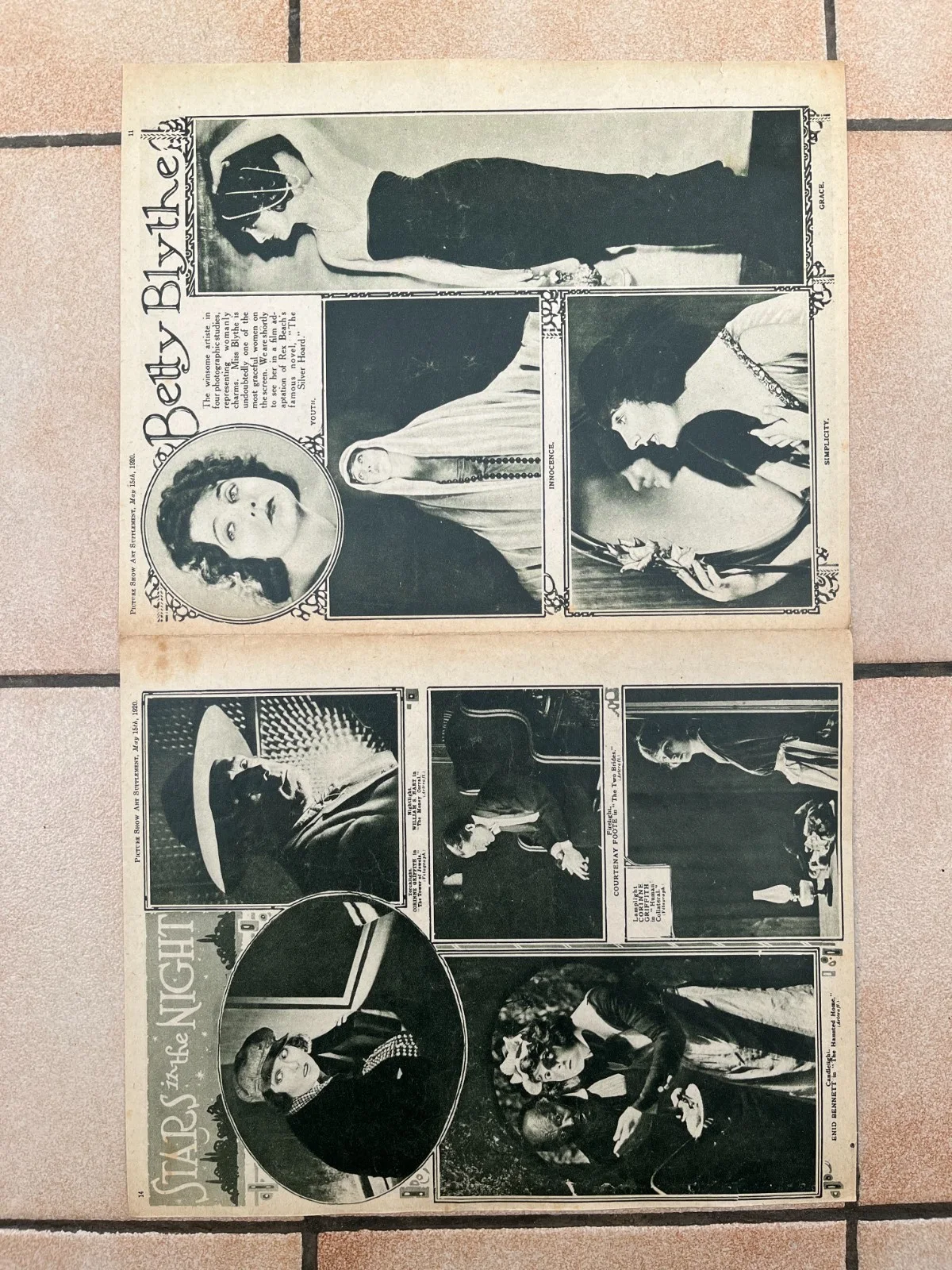 Vintage CHARLIE CHAPLIN "Picture Show Supplement" Portrait 1920, image 2