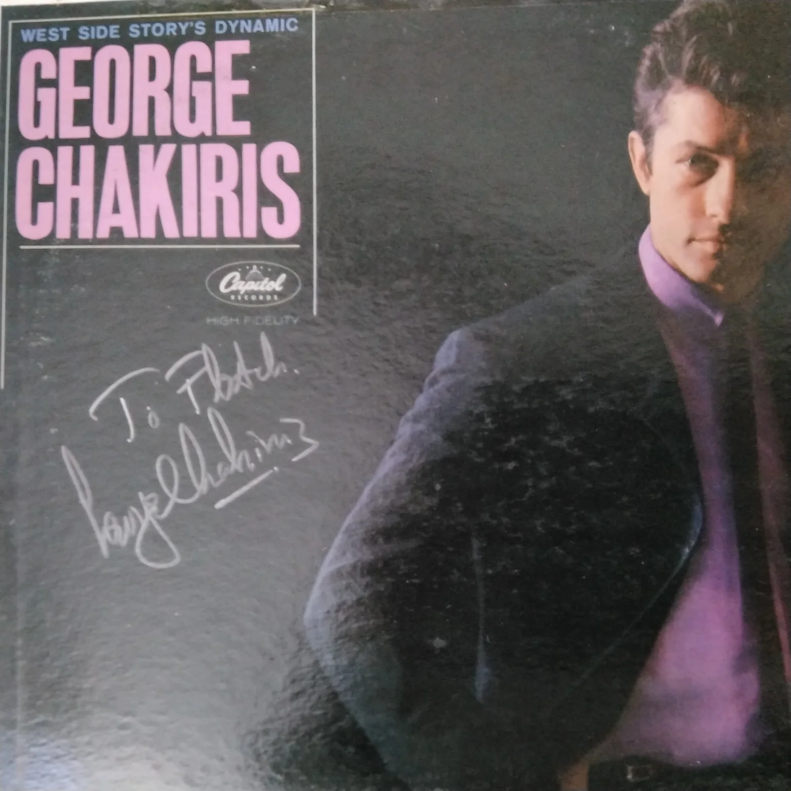 George Chakiris SIGNED 1963 Album Cover 60s Movie TV Actor West Side Story, изображение 2