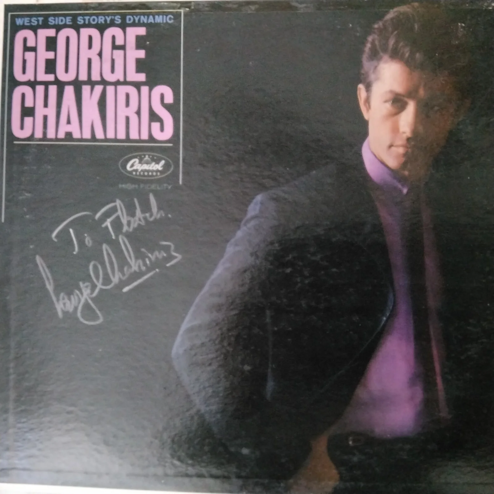 George Chakiris SIGNED 1963 Album Cover 60s Movie TV Actor West Side Story, изображение 5