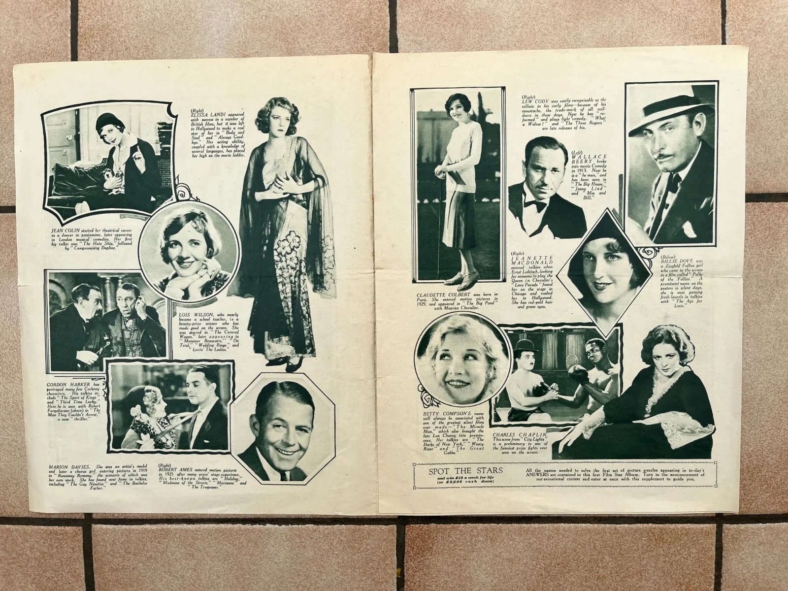 ANN HARDING CONRAD NAGEL CHAPLIN CRAWFORD GARBO Others "Film Star Album" 1930s, изображение 5