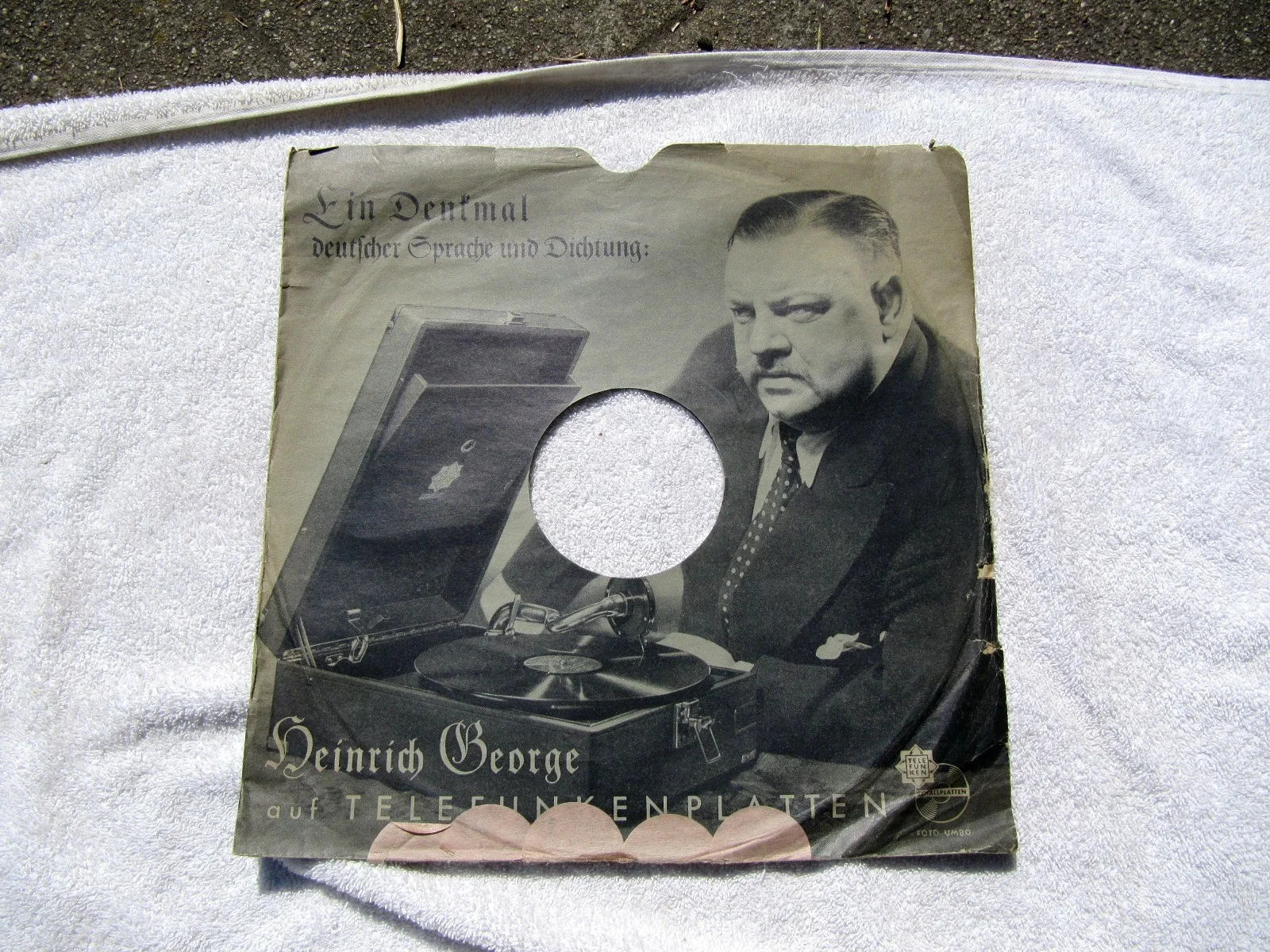 1935 HEINRICH GEORGE German NAZI Actor UFA STAR ADVERTISING Record SLEEVE., изображение 2