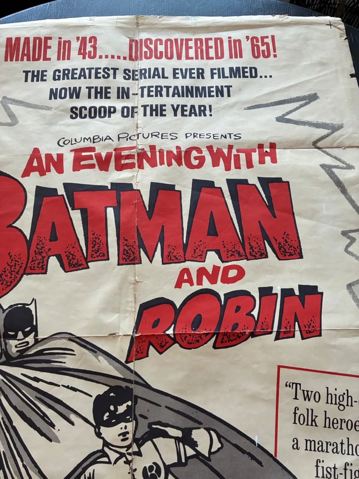 AN EVENING WITH BATMAN AND ROBIN 1965 FILM POSTER VERY RARE, изображение 3