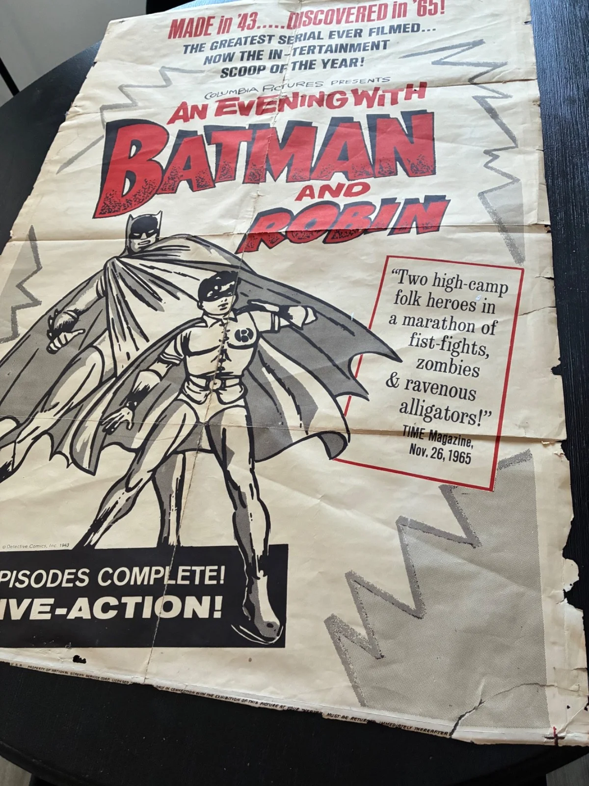 AN EVENING WITH BATMAN AND ROBIN 1965 FILM POSTER VERY RARE, изображение 5