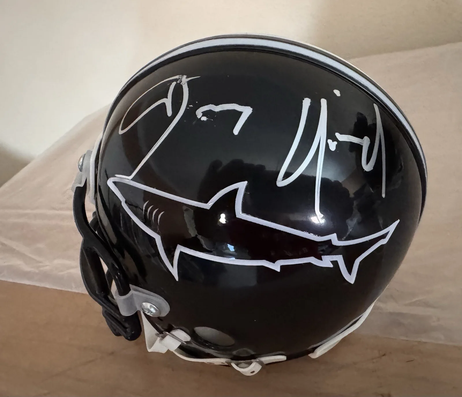 Jamie Foxx, Dennis Quaid — Jamie Foxx & Dennis Quaid Signed "Any Given Sunday" Sharks Mini Helmet:JSA COA, image 4